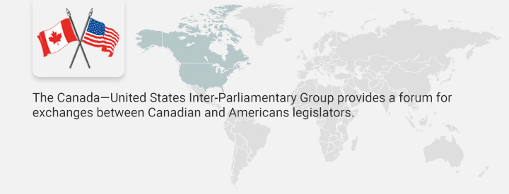 CEUS logo, The Canada-United States Inter-Parliamentary Group provides a forum for exchanges between American and Canadian legislators to promote better understanding of shared issues of concern.