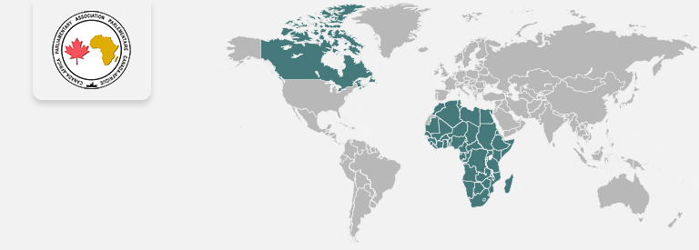 CAAF logo, The Canada-Africa Parliamentary Association encourages exchanges between African and Canadian parliamentarians to enhance understanding of bilateral and multilateral issues.