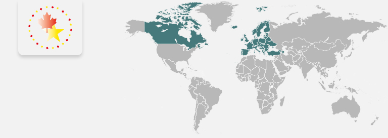 CAEU logo, The Canada-Europe Parliamentary Association provides a forum for exchanges between Canadian parliamentarians and parliamentary institutions and national parliaments in Europe.