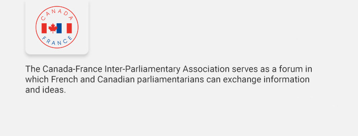 CAFR logo, The Canada-France Interparliamentary Association serves as a forum in which French and Canadian parliamentarians can exchange information and ideas.