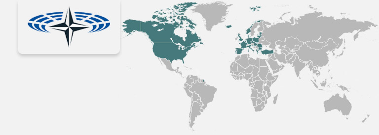 CANA logo, The Canadian NATO Parliamentary Association strengthens awareness and understanding of parliamentarians of key security issues and concerns of the NATO Parliamentary Assembly.