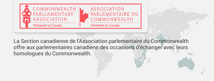 Logo CCOM,La Section canadienne de l’Association parlementaire du Commonwealth offre aux parlementaires canadiens des occasions d’échanger avec leurs homologues du Commonwealth.