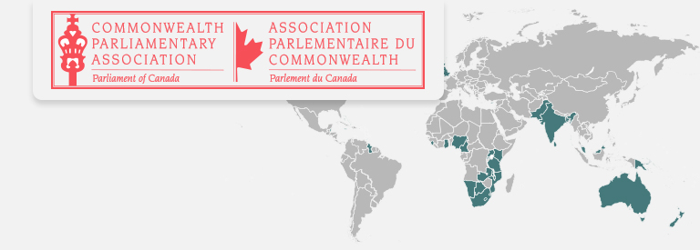 CCOM logo, The Canadian Branch of the Commonwealth Parliamentary Association offers opportunities to Canadian parliamentarians to engage with their counterparts of the Commonwealth.