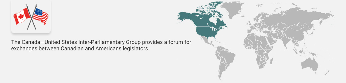 CEUS logo, The Canada-United States Inter-Parliamentary Group provides a forum for exchanges between American and Canadian legislators to promote better understanding of shared issues of concern.