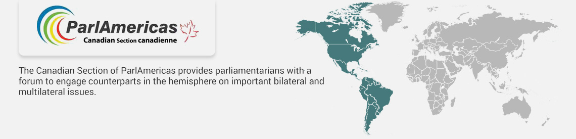 CPAM logo, The Canadian Section of ParlAmericas provides parliamentarians with a forum to engage counterparts in the hemisphere on important bilateral and multilateral issues.