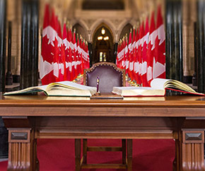 Table with the Distinguished Visitors' Books in the Confederation Hall