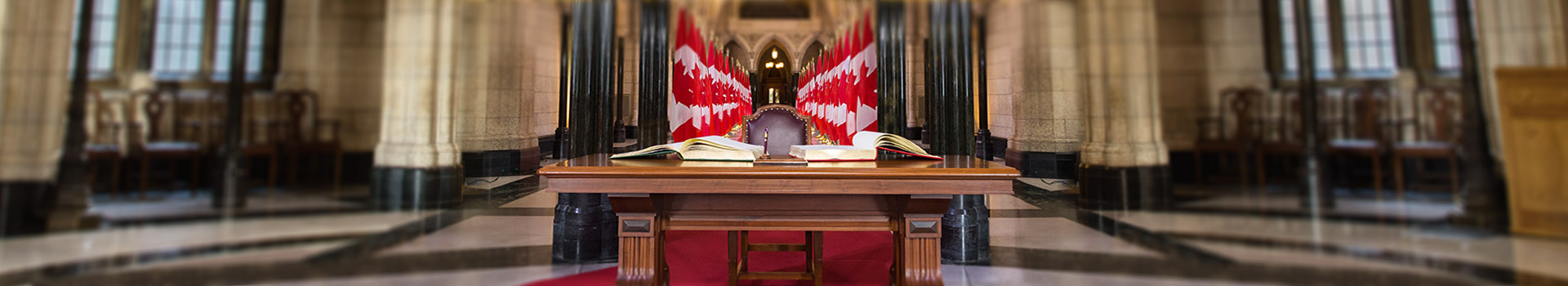 Table with the Distinguished Visitors' Books in the Confederation Hall