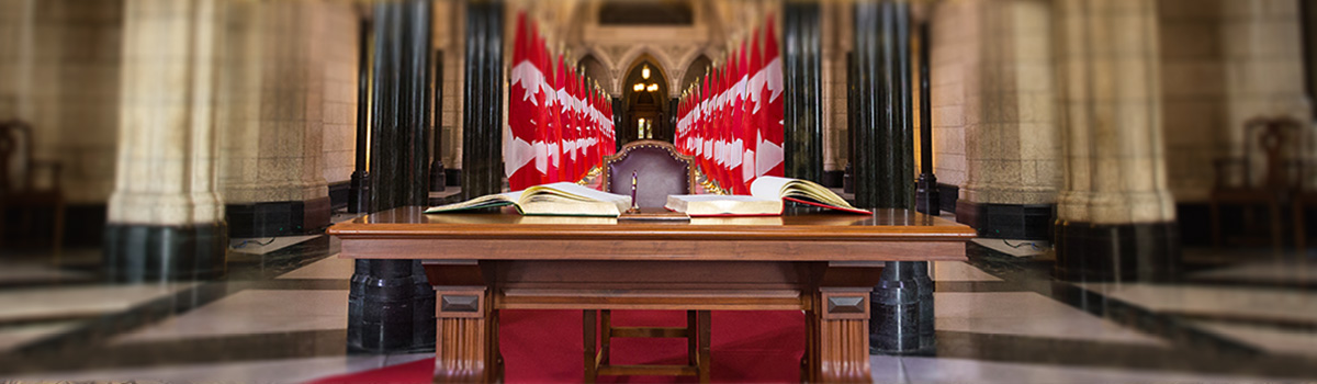 Table with the Distinguished Visitors' Books in the Confederation Hall