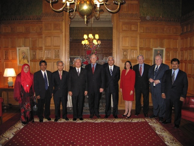 The Honourable Dan Hays, Senator, Speaker of the Senate of Canada, officially greets the Malaysian delegation.
