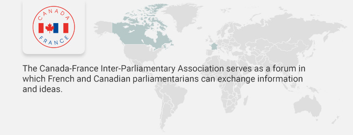 CAFR logo, The Canada-France Interparliamentary Association serves as a forum in which French and Canadian parliamentarians can exchange information and ideas.
