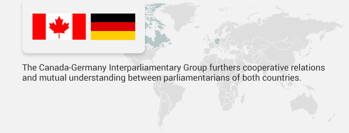 The Canada-Germany Interparliamentary Group furthers cooperative relations and mutual understanding between parliamentarians of both countries.