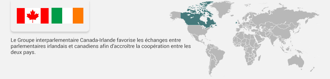 Le Groupe interparlementaire Canada-Irlande favorise les échanges entre parlementaires irlandais et canadiens afin d’accroître la coopération entre les deux pays.